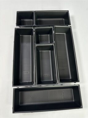 Jehonn Black 5-Piece Modular Drawer Organizer Set
